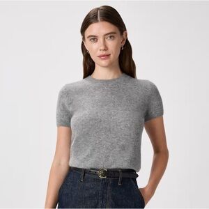 Quince Gray Women's Short Sleeve Sweater Top